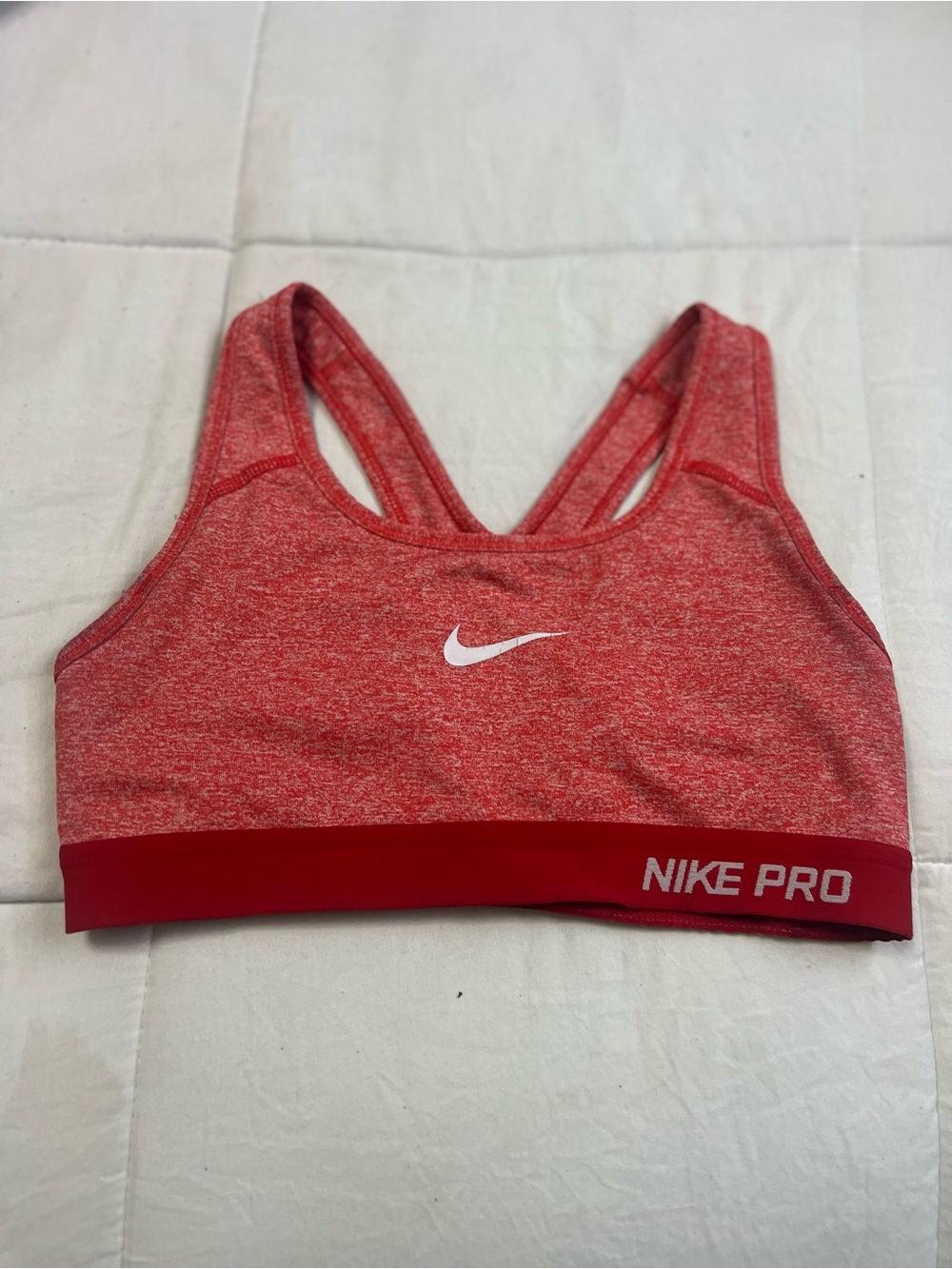 Nike Pro Heathered Red Racerback Sports Bra